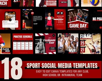 Sport Social Media Canva Template Bundle