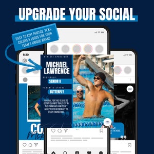 Swimming Social Media Canva Template Bundle image 2