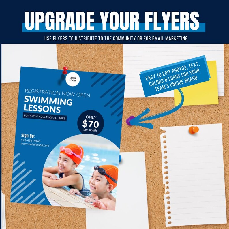 Swim Lesson Flyer | Editable Canva Template for Printing And/or Email ...