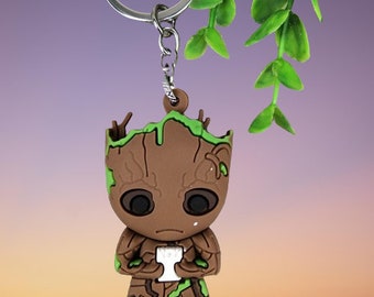 Baby Groot 3D Keychain Backpack Car Charm
