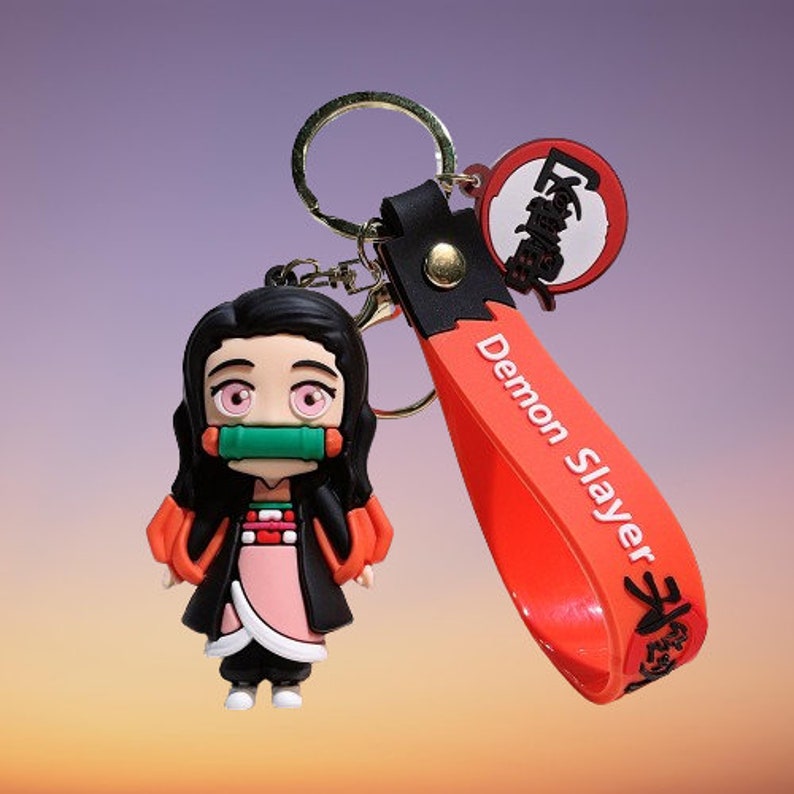 Nezuko Kamado Demon 3D Slayer Key Chain Style 2 Backpack Car Charm image 1