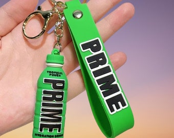 Prime Green Hydration Drink Keychain Backpack Car Charm