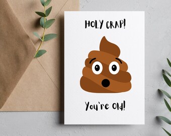 Holy crap you're old birthday card/milestone birthday card/funny birthday card/greeting card/handmade card/funny card/50th birthday/humor