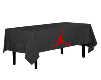 1 disposable plastic table cover-jordan birthday-jumpman birthday-jumpman shower-jordan shower-basketball shower-basketball birthday-