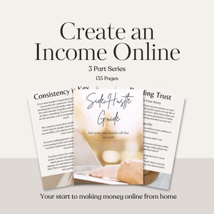 Side Hustle Guide, digital download, ebook, earn money online, e-commerce, digital and affiliate marketing, faceless content, passive