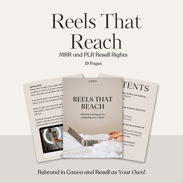 Instagram Reels Guide with Master Resell Rights, Reels That Reach, Instagram Reel Growth Guide For Business Owners, Digital Marketing, DFY