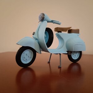 Vespa Style Tin Scooter Model Metal Vintage Style Blue Scooter