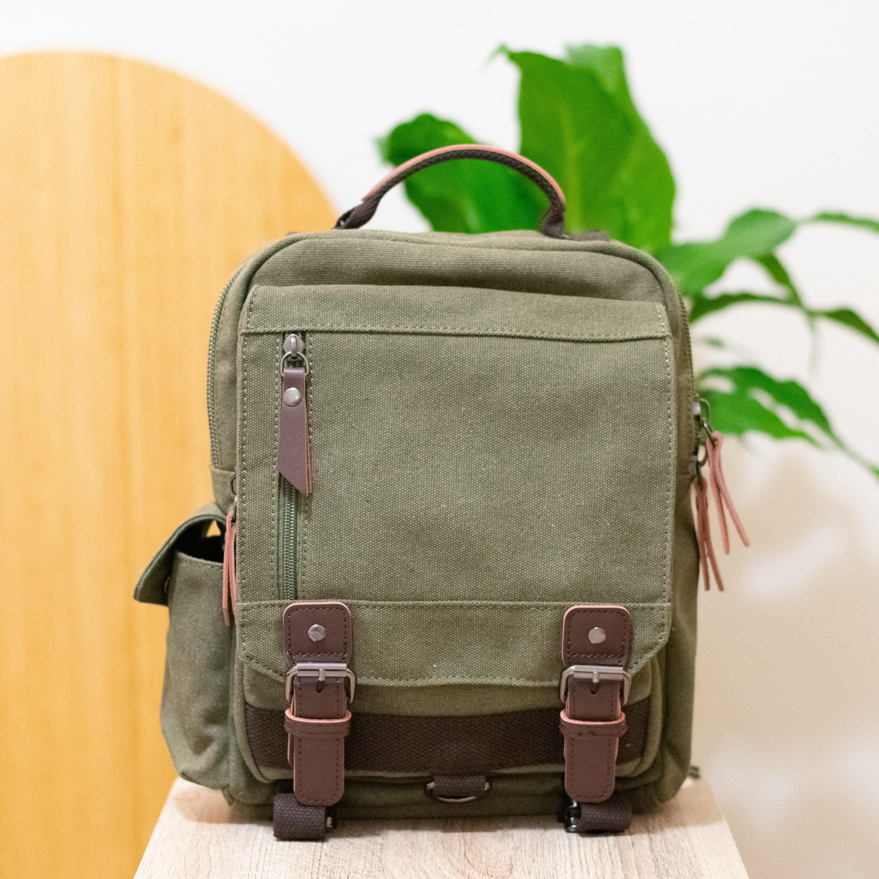 Trekker Rucksack Canvas Convertible Backpack Vintage Styled Rustic Urban Small Bag Crossbody Bag Shoulder Bag Etsy