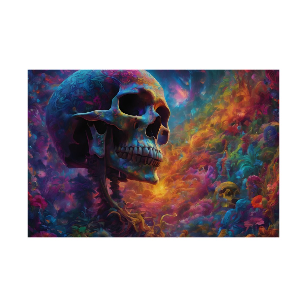 Floral Skull Art Print, what is Death, Premium Matte Poster, Gift ...