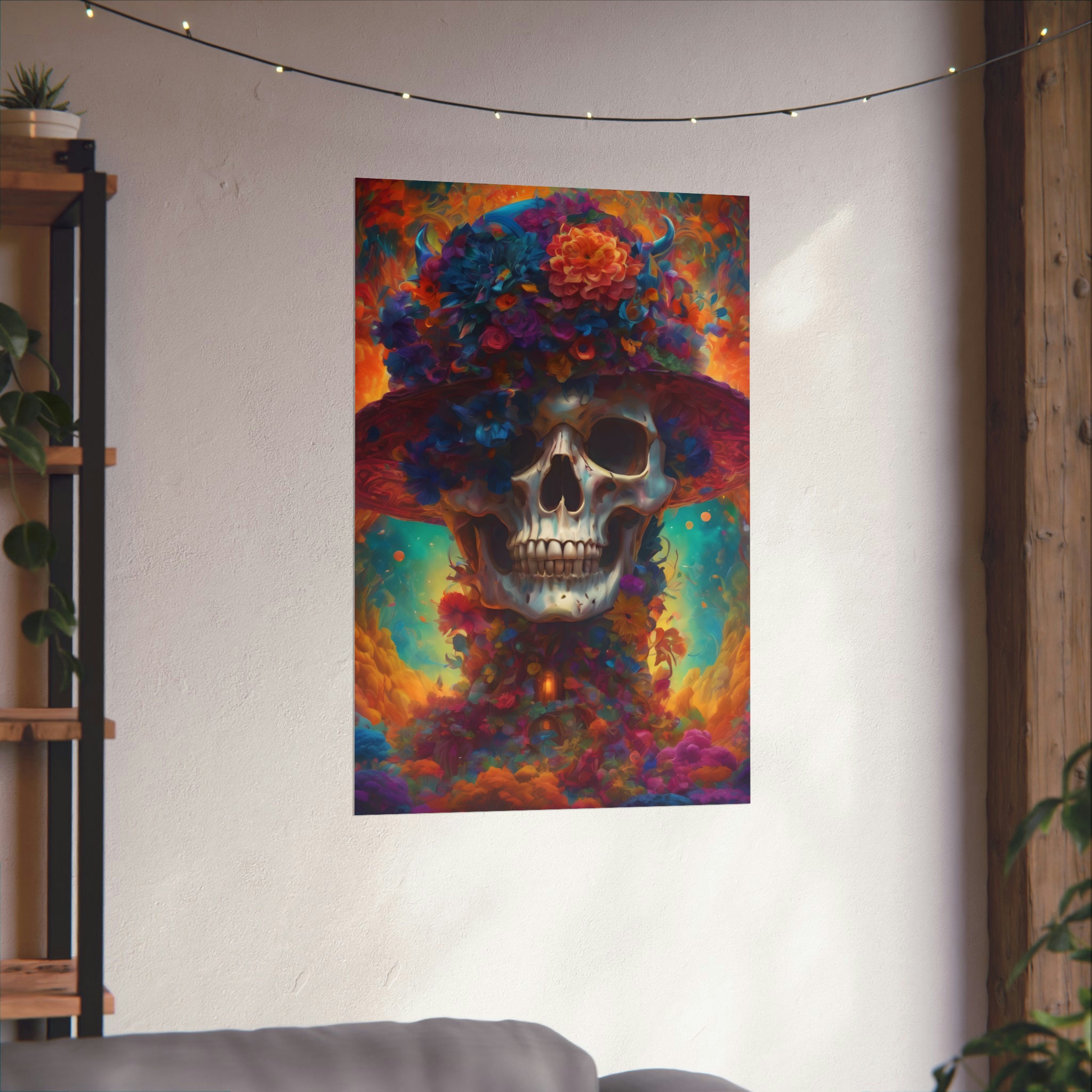 Floral Skull Art Print, what is Death, Gift, Premium Matte Poster ...