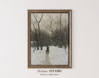 Winter Forest Printable Wall Art | Digital Download Nature Painting for Tranquil Home Decor