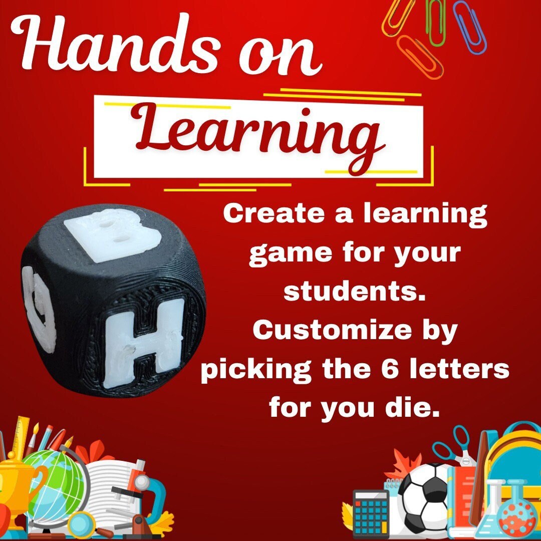 Custom 3D Printed Alphabet Dice set of 9 Etsy