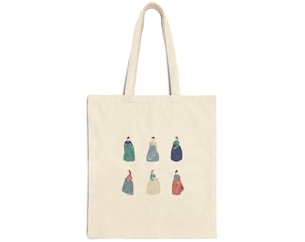 Traditional Korean Women Hanbok Cotton Canvas Tote Bag