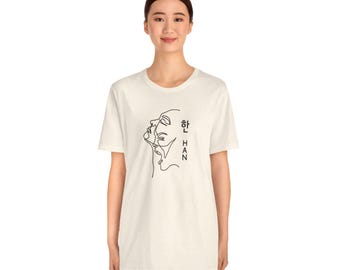 Han Dual Face Scream South Korea Unisex Jersey Short Sleeve Tee Adoptee Personal Journey Stock