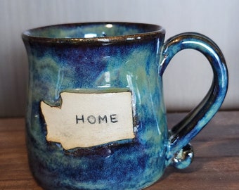 Custom made state shape mug, choose your color, state/province shape, and letters