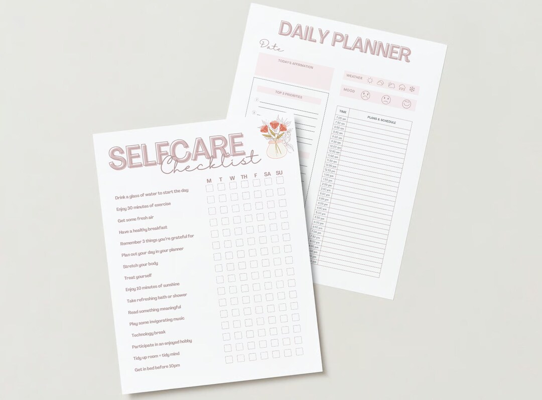 Check List Pack, Printable Planner, Selfcare Check List, to Do List ...