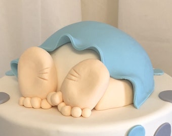 Baby&#39;s Butt Fondant Cake Topper, Baby Shower Cake Topper, Baby Bottom Cake Topper for Baby Shower
