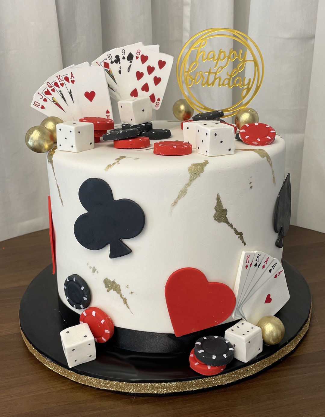 Adornos Para Tarta De Póker Con Fondant: Decoraciones Para Fiesta De  Cumpleaños De Casino - España, image size:1080x1385
