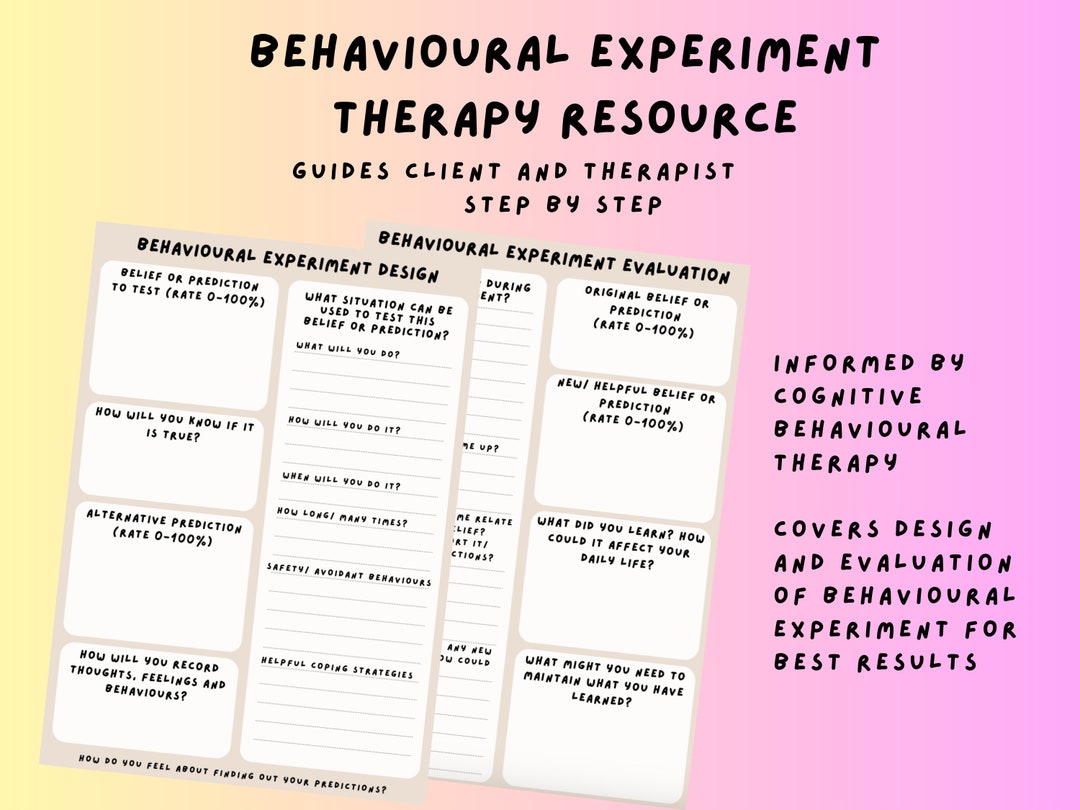 Behavioural Experiment Worksheet - Digital Download - Etsy UK