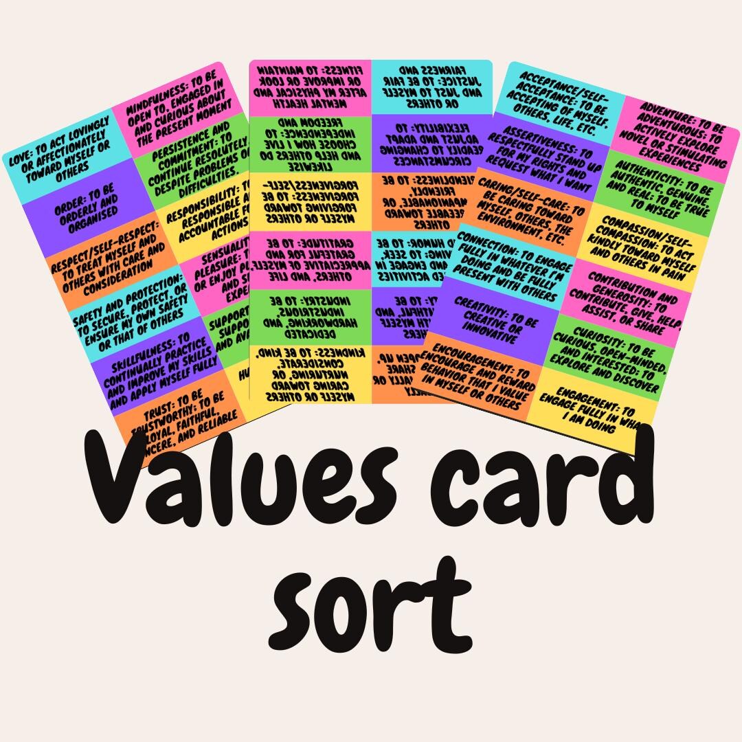 36 Values Card Sort: Plus BONUS Goal-setting Worksheet (PDF Download ...