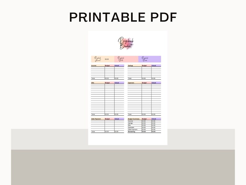Paycheck Budget Spreadsheet Excel and Template for Google Sheets ...