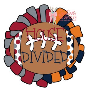 house divided football door hanger template