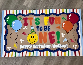 It's Fun to Be One Party Banner Template | Banner First Birthday | Banner Hand Painted Template | First Birthday ONE | It's Fun to Be One