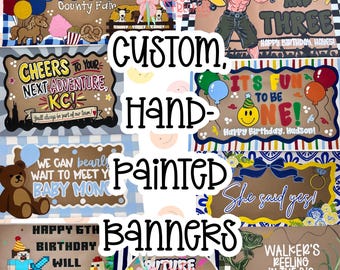 Custom Hand-Painted Birthday Banners for Events & Parties