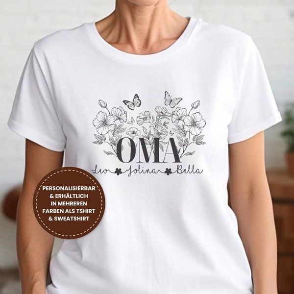 Personalisierbares Shirt für Oma, Personalisiertes Geschenk für Omas, Oma TShirt, Oma Sweatshirt, Geschenk Oma, Geburtstagsgeschenk Oma