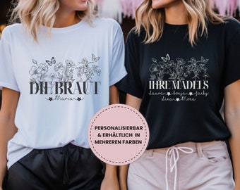 Personalizable bride & girls T-shirts, hen party T-shirt, group shirts JGA, JGA T-shirts, T-shirt for bride, JGA women