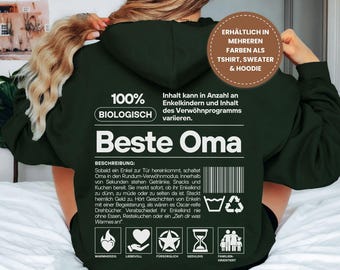 Divertente felpa con cappuccio, felpa o maglietta con la scritta "Best Grandma" come idea regalo per la nonna per il suo compleanno o per la festa della mamma