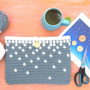 Falling Stars Laptop Cover Sleeve - Digital Crochet Pattern PDF Downloadable Pattern Only DIY Laptop Sleeve Crochet Sleeve Pattern Crochet