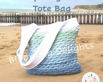 Whispering Waves Tote Bag Crochet Pattern PDF – Textured Bag Design Stylish Handmade Tote, Intermediate Level Crochet, Instant Download