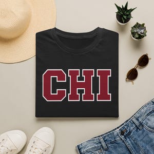 CHI Lettering T-Shirt | Collegiate Block Varsity Shirt