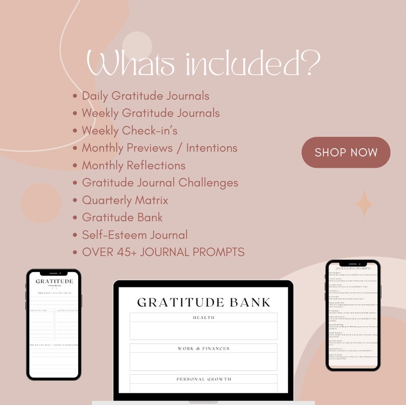 Gratitude Journal Printable BUNDLE Mindfulness Log, Gratitude Template ...