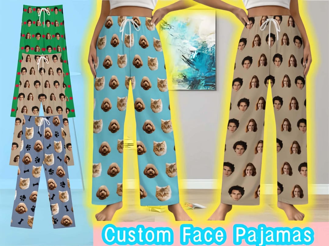 Personalized Face Pajamas, Custom Photo Pajamas, Custom Photo Pajama ...