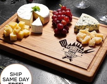 Personalized Cutting Board, Barbeque Customized Board, Father's day Gift, BBQ Grilling for Men's, Custom Name Engraved Board for Him