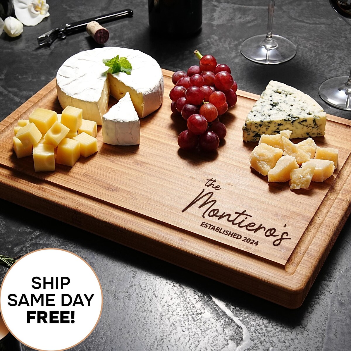 Personalized Cutting Board Wedding Gift, Custom Charcuterie Board, Unique Bamboo Cheese Board, Anniversary, Housewarming, Engagement Gifts - Etsy