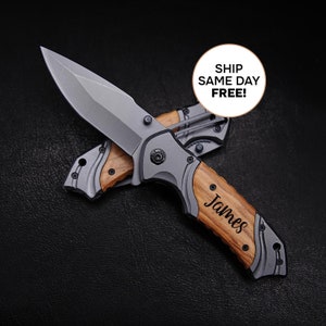 Personalized Gift Knives Handmade Mens Boyfriend Gift for Him, Engraved knife for man, Pocket Knife, Groomsman, Wedding knives, Husband