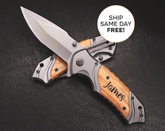 Personalized Knives Engraved Gift, Pocket Knife Engraved Handle, Hunting Folding Knife, Personalized Knife Pocket Men Father’s Day Gift