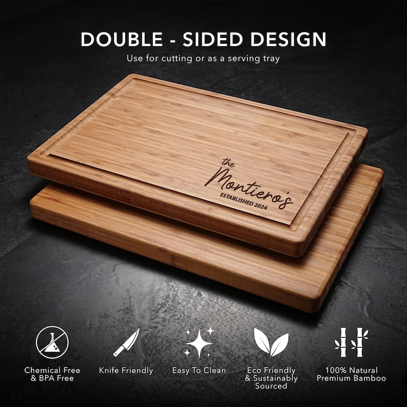 Personalized Cutting Board Wedding Gift, Custom Charcuterie Board, Unique Bamboo cheese Board, Housewarming gifts Engagement, Kitchen decor