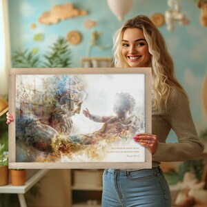 Arte para estante de livros de berçário, presente para futura mamãe, ilustração de citação bíblica, decoração de parede para mãe de primeira viagem, impressão de futura mamãe, presente para padrinhos