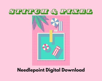 Retro Pool Needlepoint Pattern | Digital Download