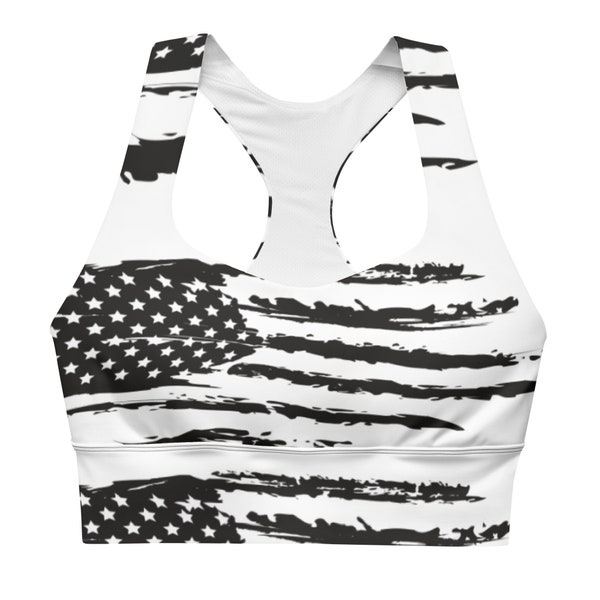 Longline sports bra Grunged Flag Edition