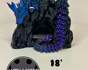 Dragon-Crystal Dragon-3d printed Dragon-Articulated Dragon-3D Printed Sensory Stress Fidget-Articulated Crystal Dragon-Fidget-Dragon Fidget