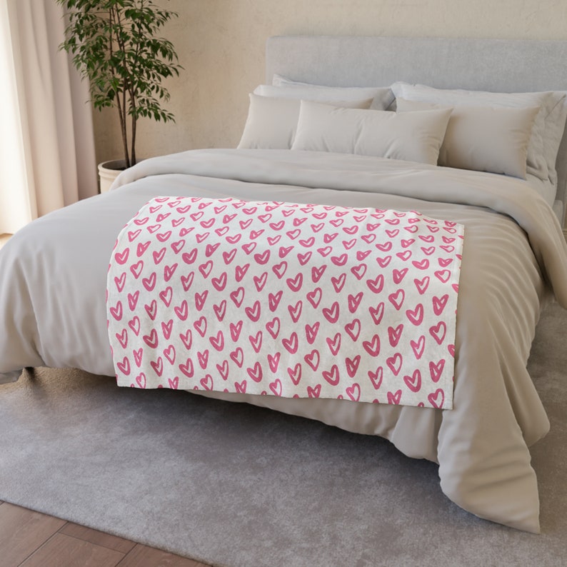 Valentine Heart Blanket, Gifts for Her, Happy Valentine, My Valentine