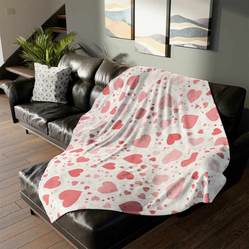 Valentine Blanket, Gift for Her, Heart Soft Blanket, Cosy Blanket, Home