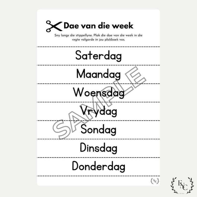 Days Of The Week In Afrikaans _ Weekdays in Afrikaans|Updated – JRRJS