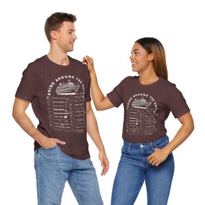 Virgin Resilient Lady Bar Crawl Shirt - Drink Around the Ship Cruise Tee - HEATHER Brown & Green Color Options - WHITE Text - Bella+Canvas