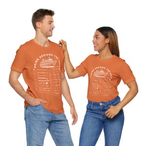 Virgin Resilient Lady Bar Crawl Shirt - Drink Around the Ship Cruise Tee - Orange & Yellow Solid Color Options with WHITE Text -Bella+Canvas
